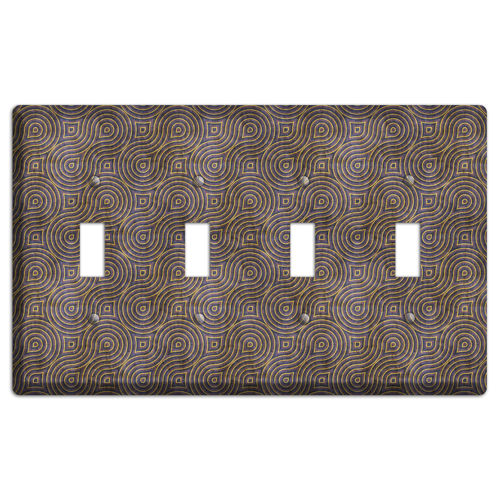Purple Swirl 4 Toggle Wallplate