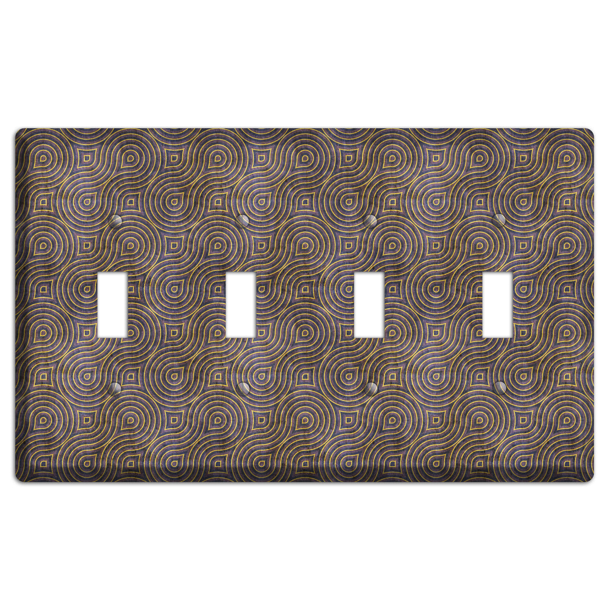 Purple Swirl 4 Toggle Wallplate