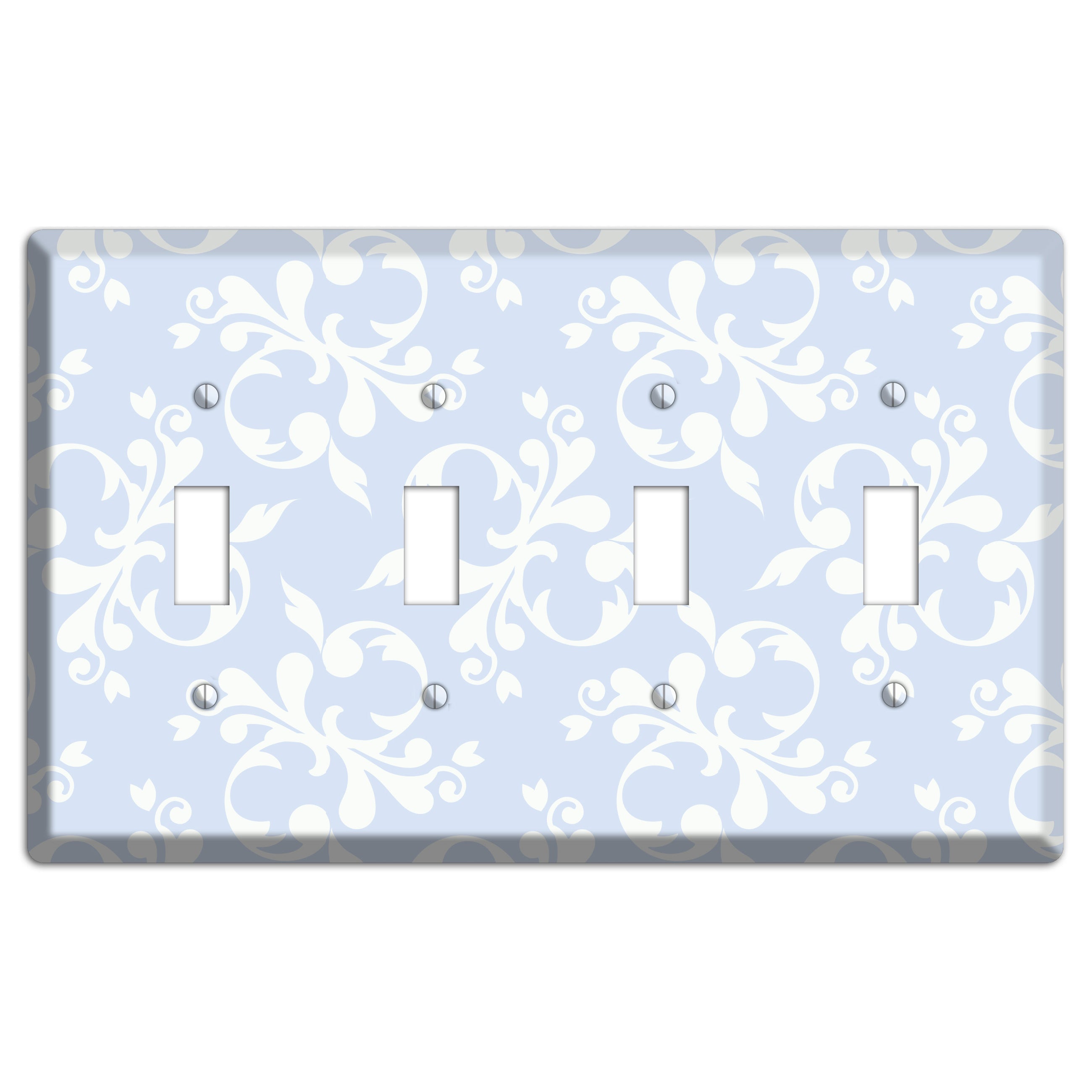 Light Blue Victorian Toile 4 Toggle Wallplate