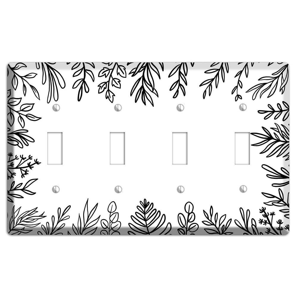 Hand-Drawn Floral 39 4 Toggle Wallplate