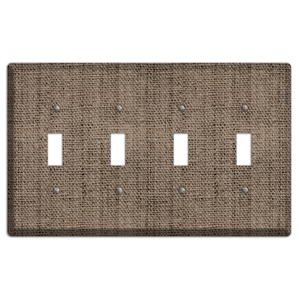 Coffee Burlap 4 Toggle Wallplate
