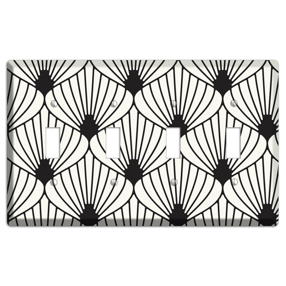 Black Deco Fans 4 Toggle Wallplate