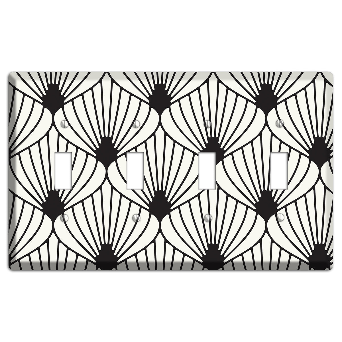 Black Deco Fans 4 Toggle Wallplate