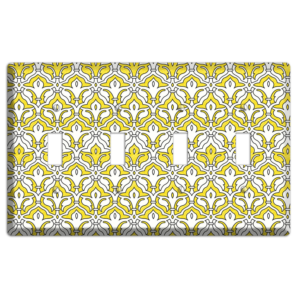Yellow Scallop Tapestry 4 Toggle Wallplate