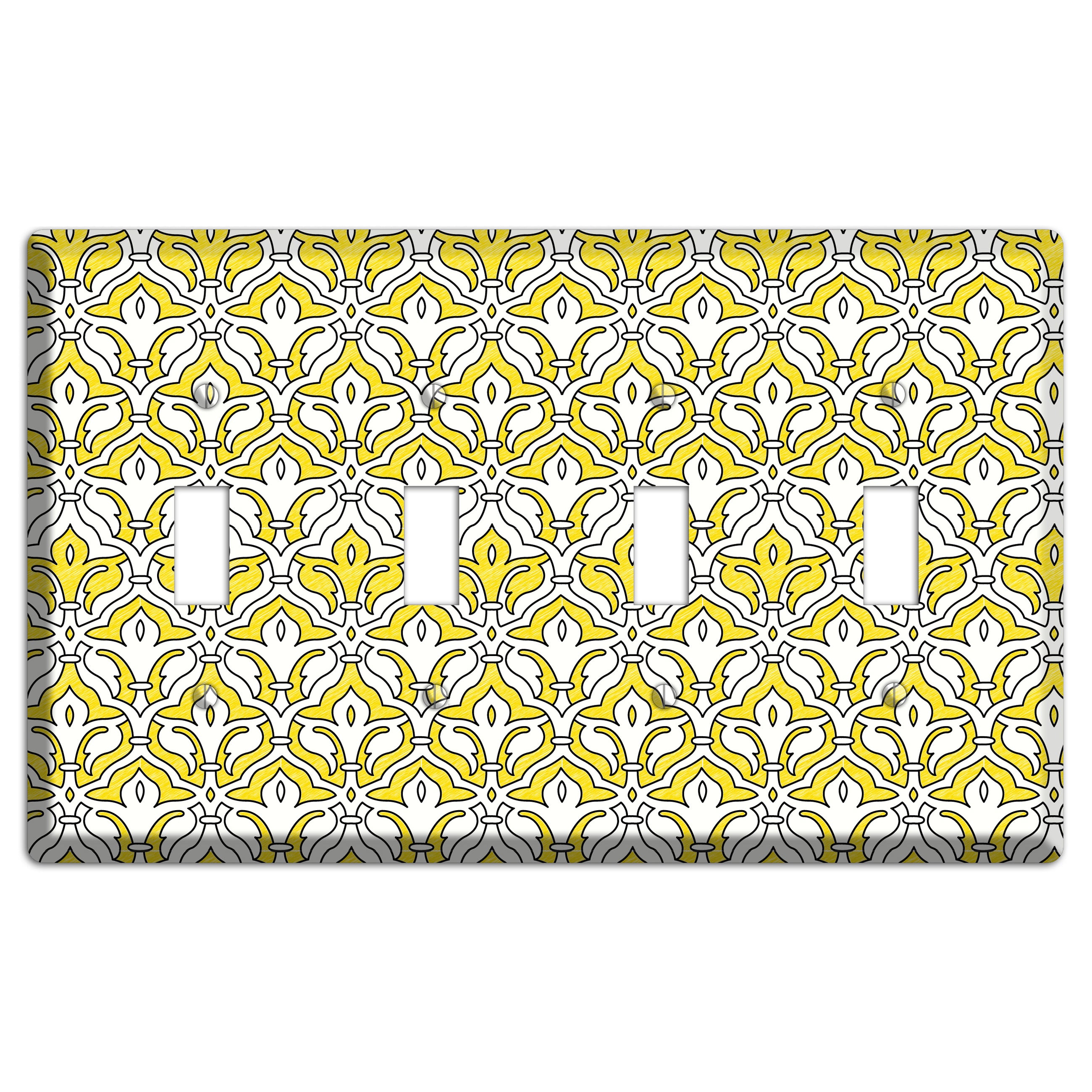 Yellow Scallop Tapestry 4 Toggle Wallplate