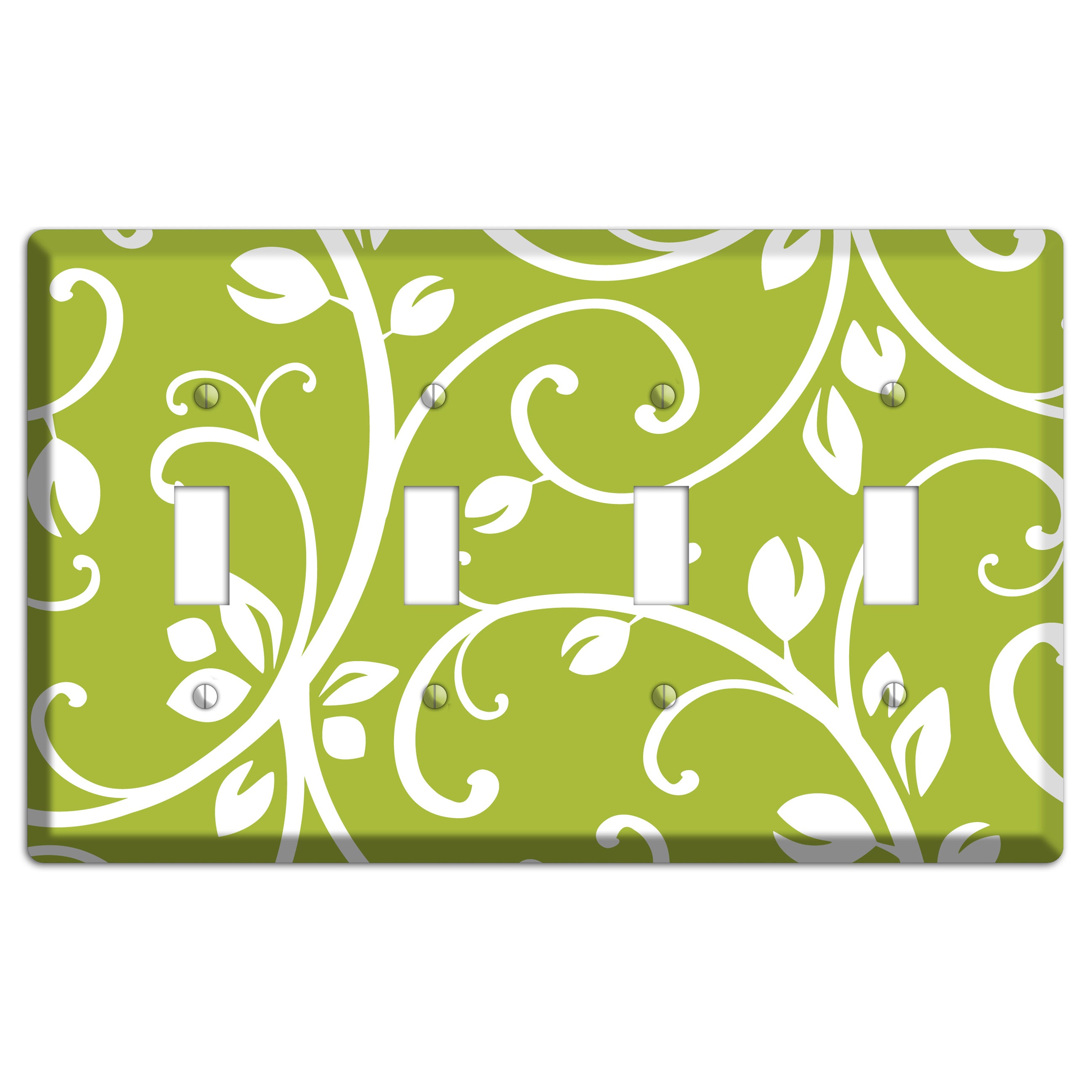 Green Bud Sprig 4 Toggle Wallplate