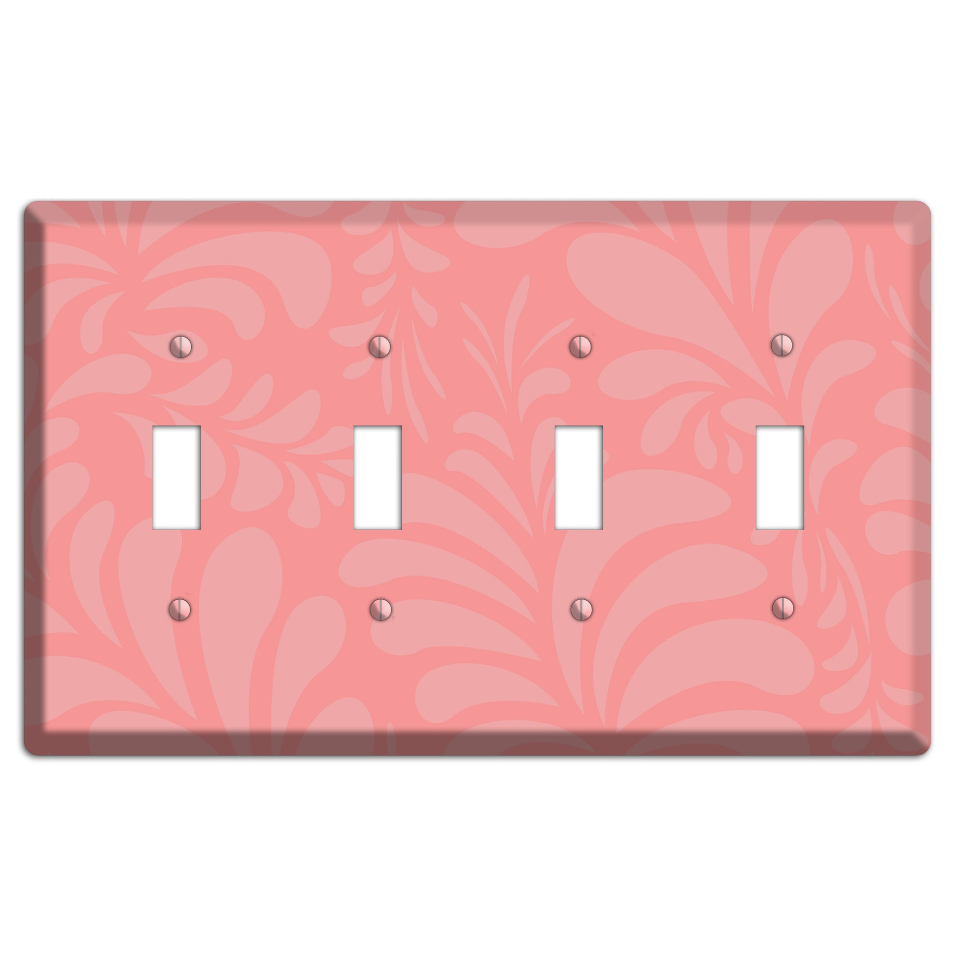 Pink Herati 4 Toggle Wallplate