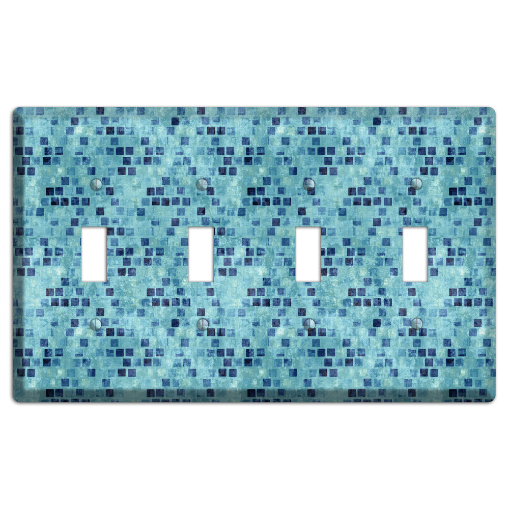 Turquoise Grunge Tile 4 Toggle Wallplate