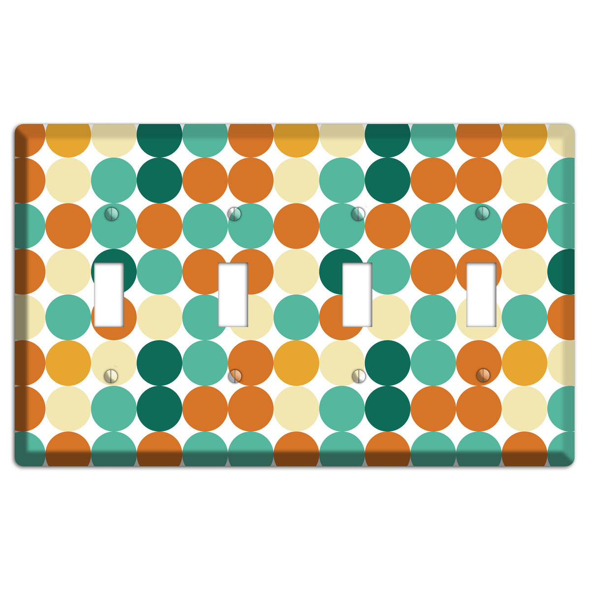 Multi Umber Jade Tiled Dots 4 Toggle Wallplate