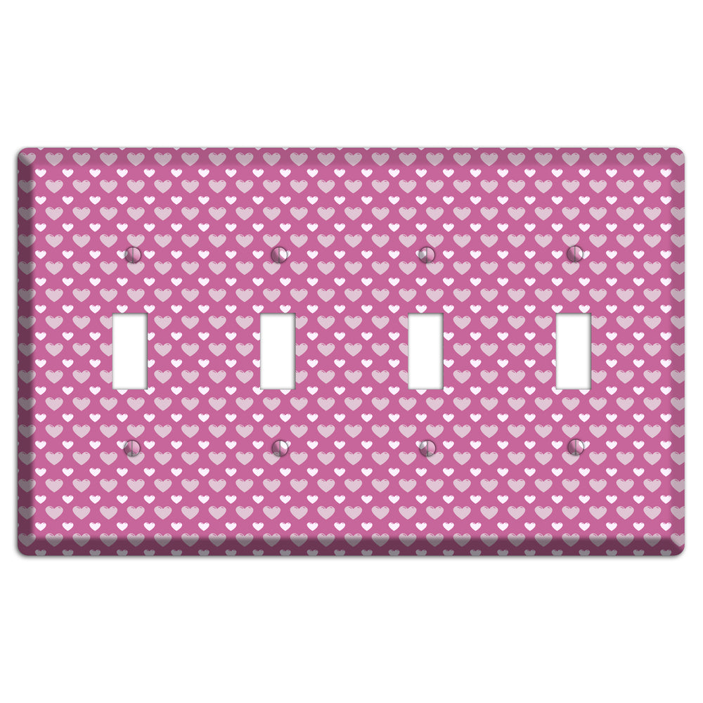 Tiled Small Hearts 4 Toggle Wallplate