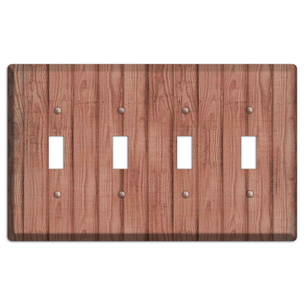 Coral Tree Weathered Wood 4 Toggle Wallplate