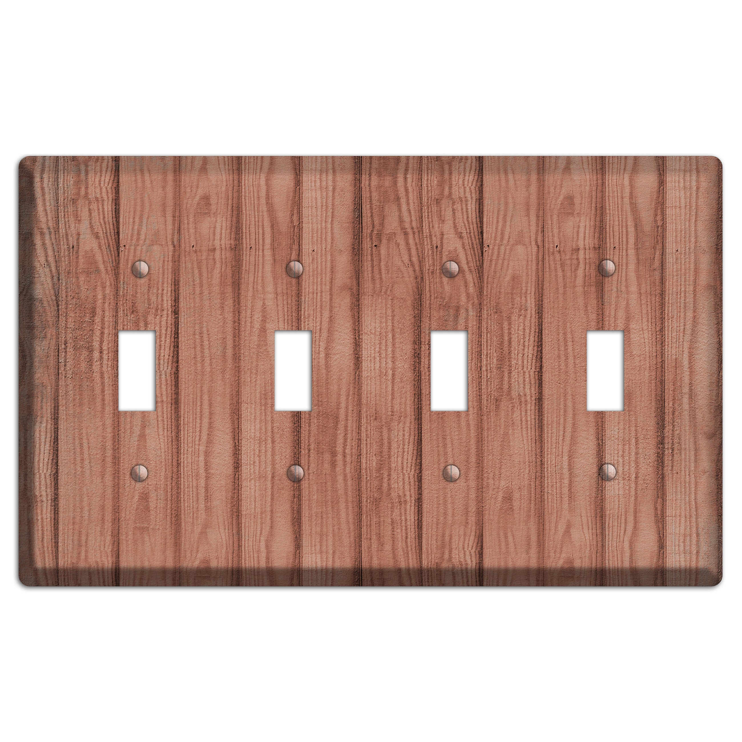 Coral Tree Weathered Wood 4 Toggle Wallplate