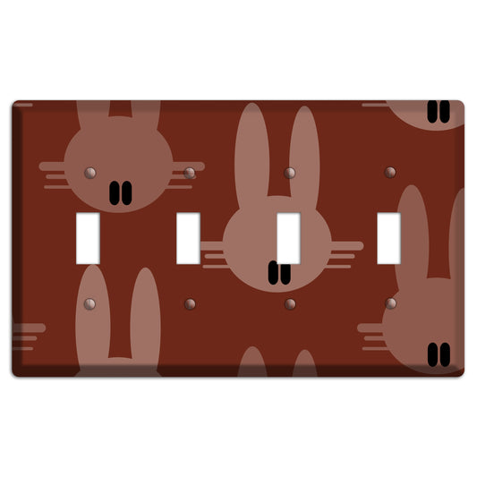 Maroon Bunny 4 Toggle Wallplate