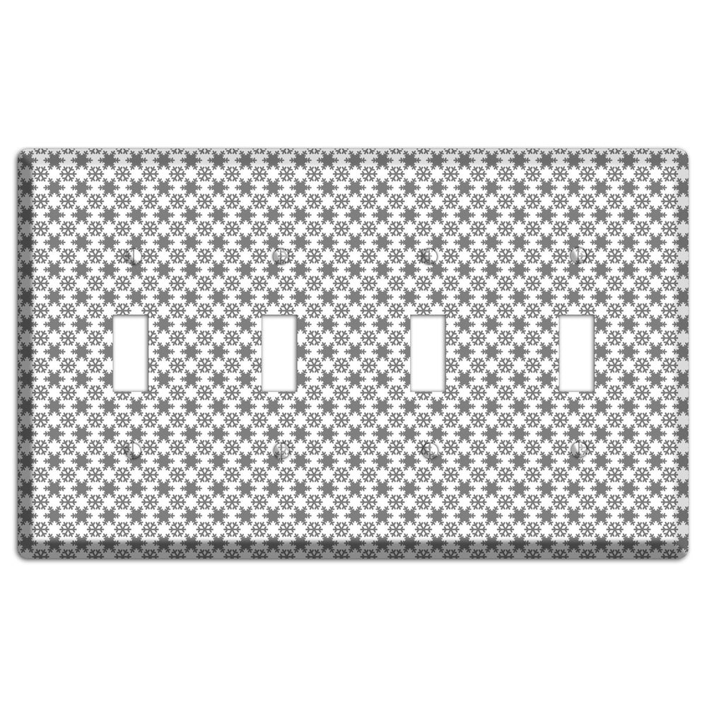 Grey Snowflakes 4 Toggle Wallplate
