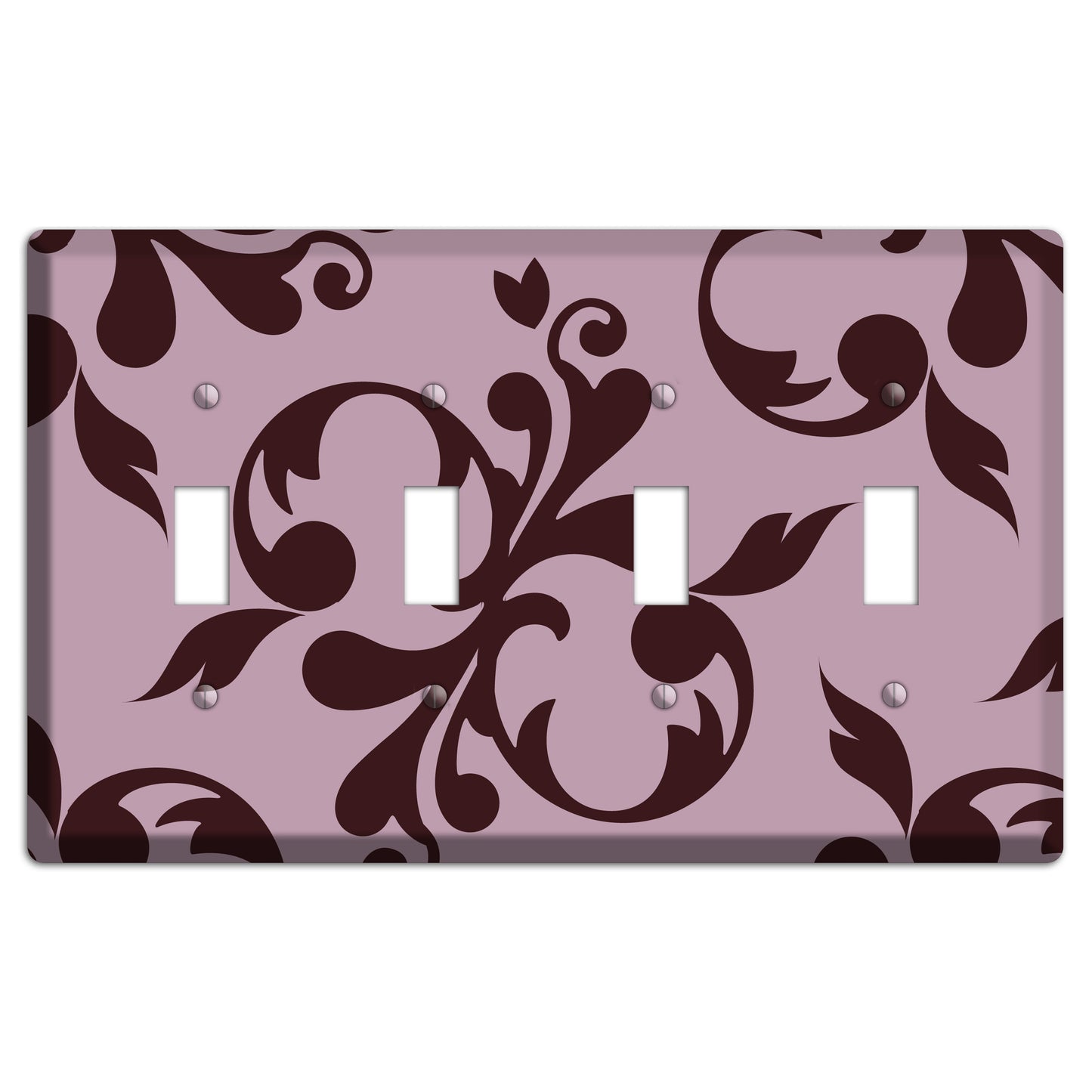Dusty Rose and Burgundy Toile 4 Toggle Wallplate
