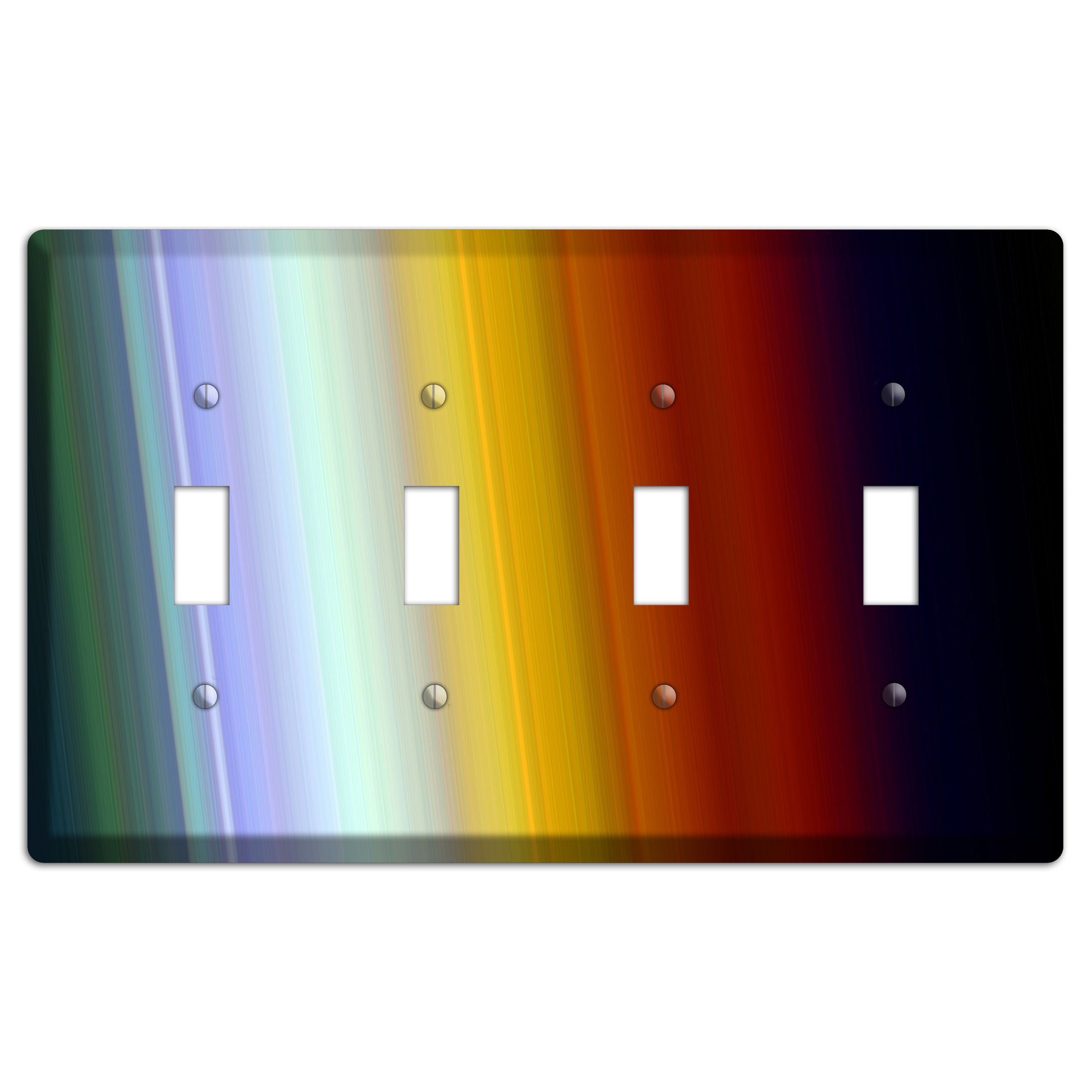 Green Teal Lavender Yellow Ray of Light 4 Toggle Wallplate
