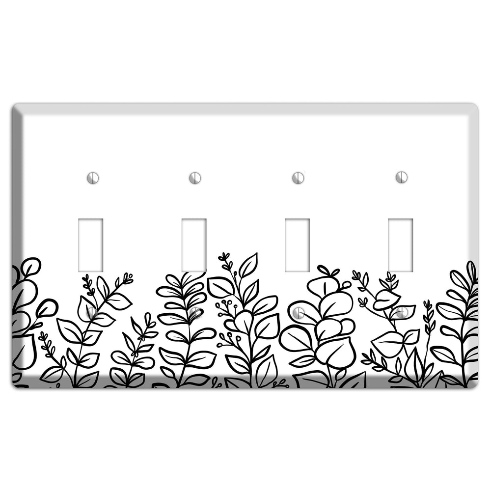 Hand-Drawn Floral 13 4 Toggle Wallplate