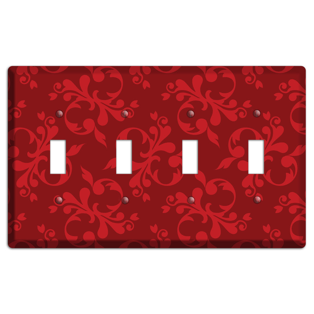 Red Victorian Toile 4 Toggle Wallplate