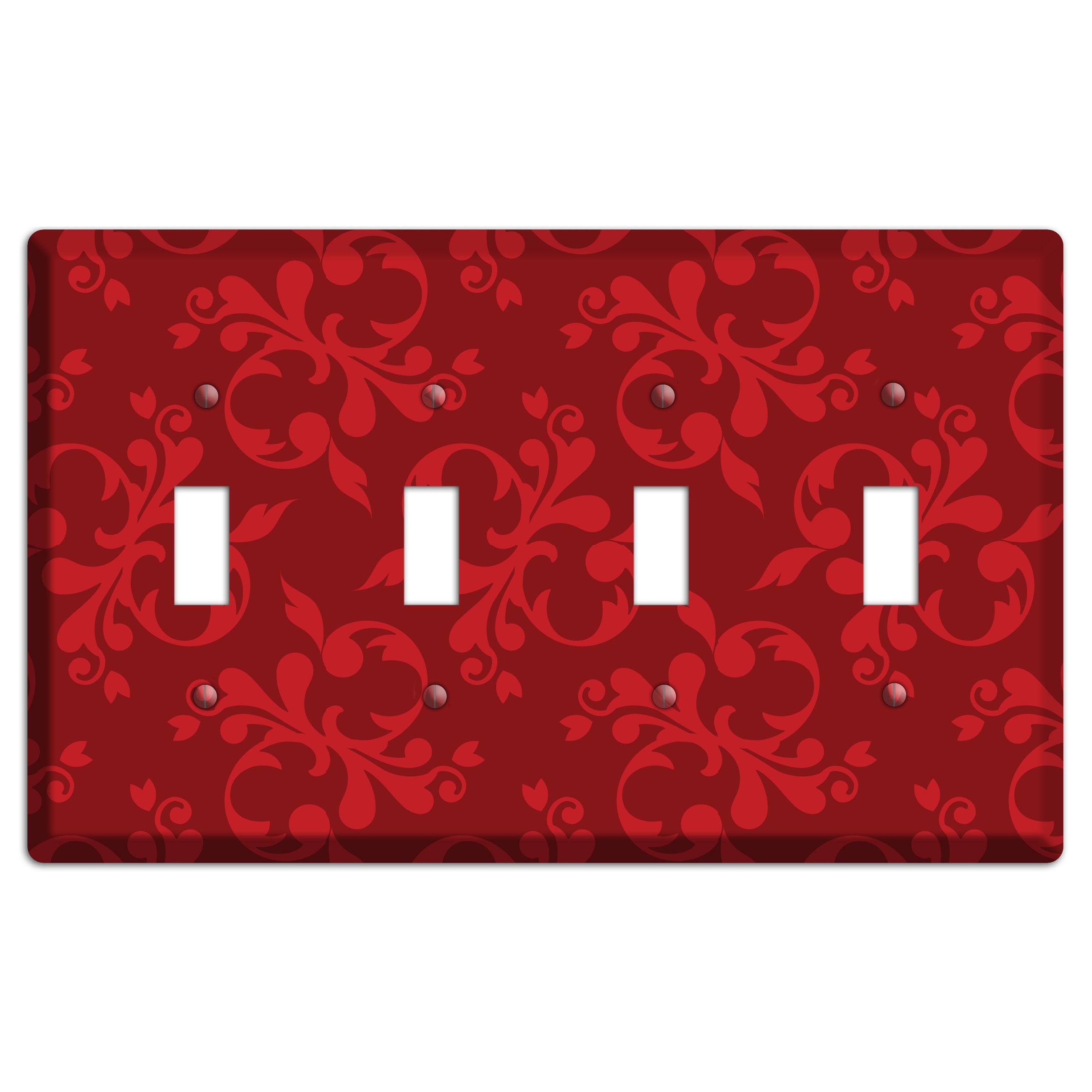 Red Victorian Toile 4 Toggle Wallplate