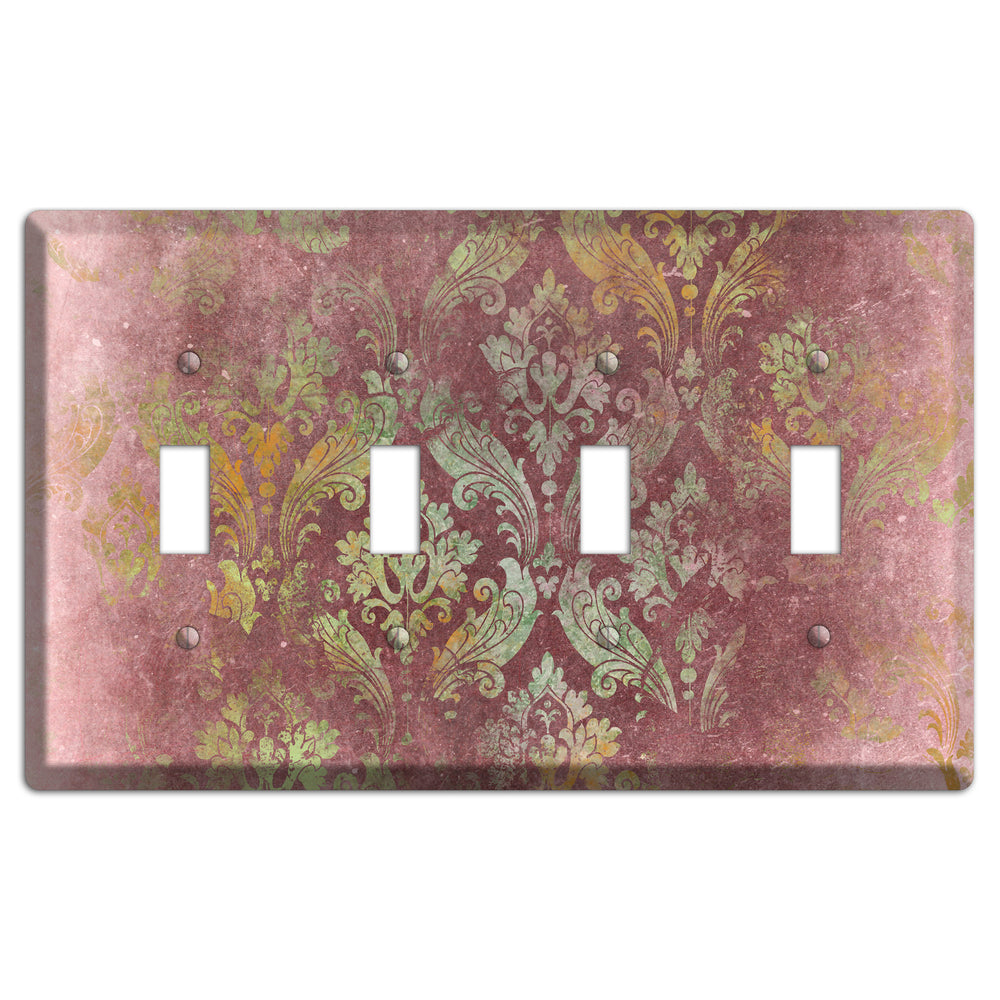 Roman Coffee Whimsical Damask 4 Toggle Wallplate