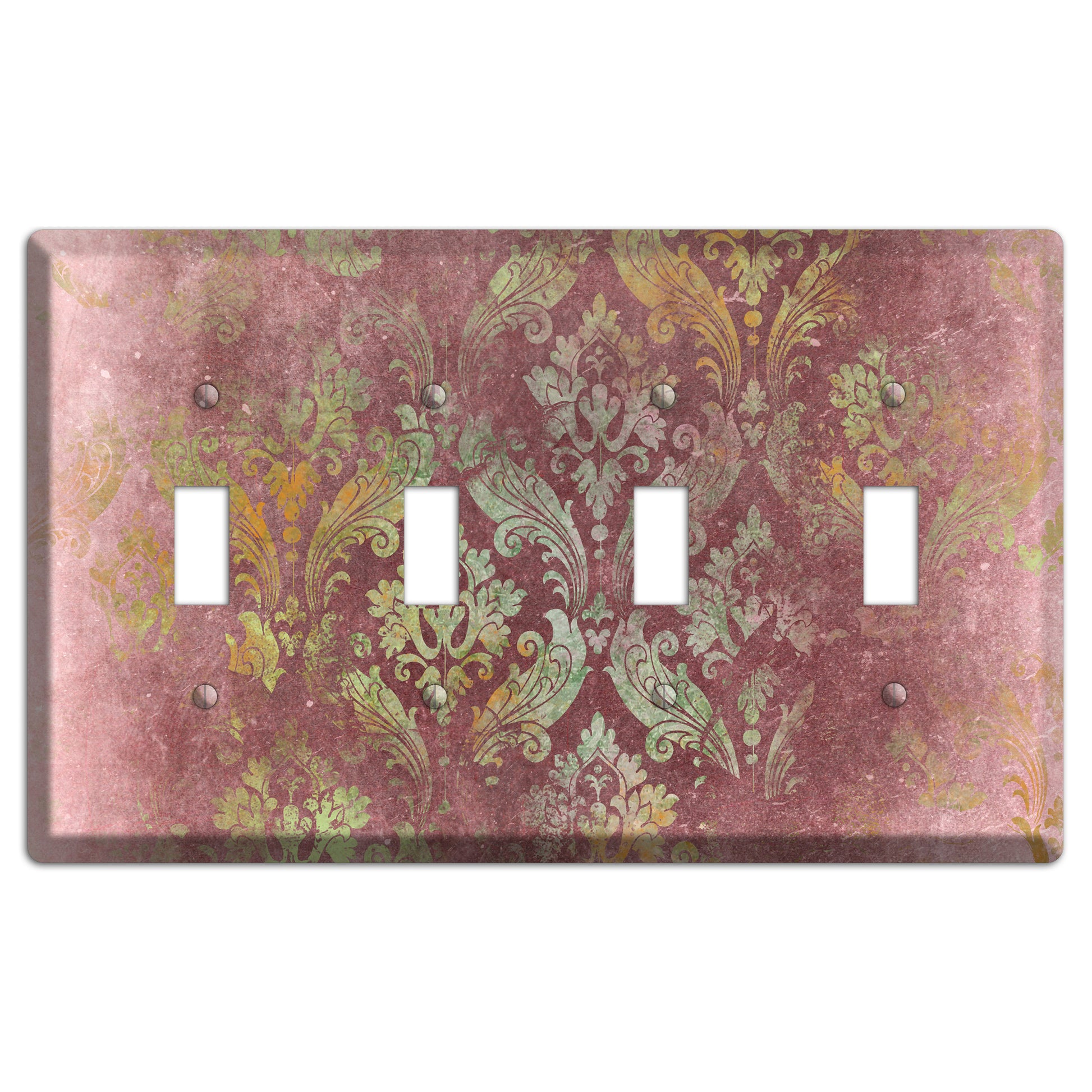 Roman Coffee Whimsical Damask 4 Toggle Wallplate