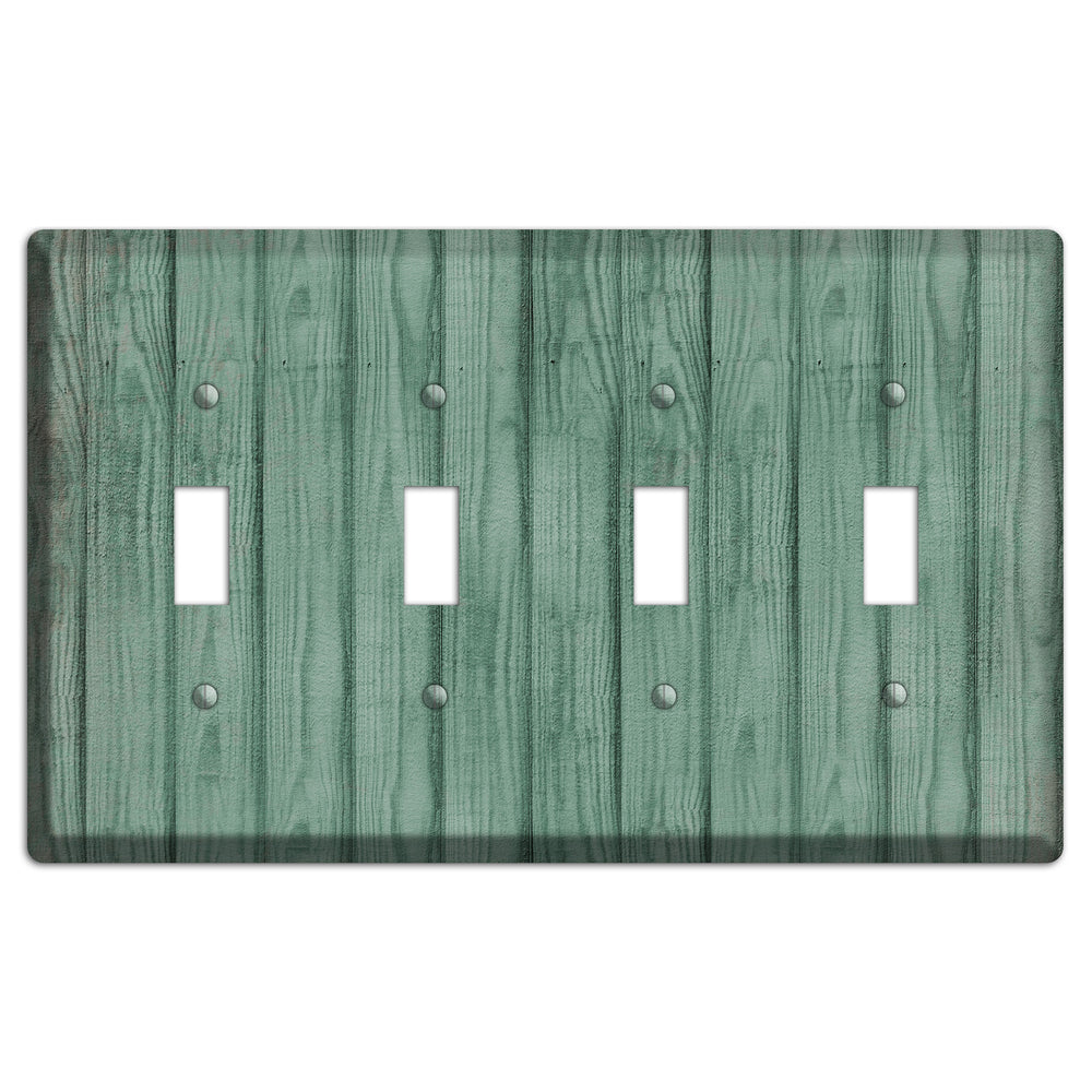 Laurel Weathered Wood 4 Toggle Wallplate