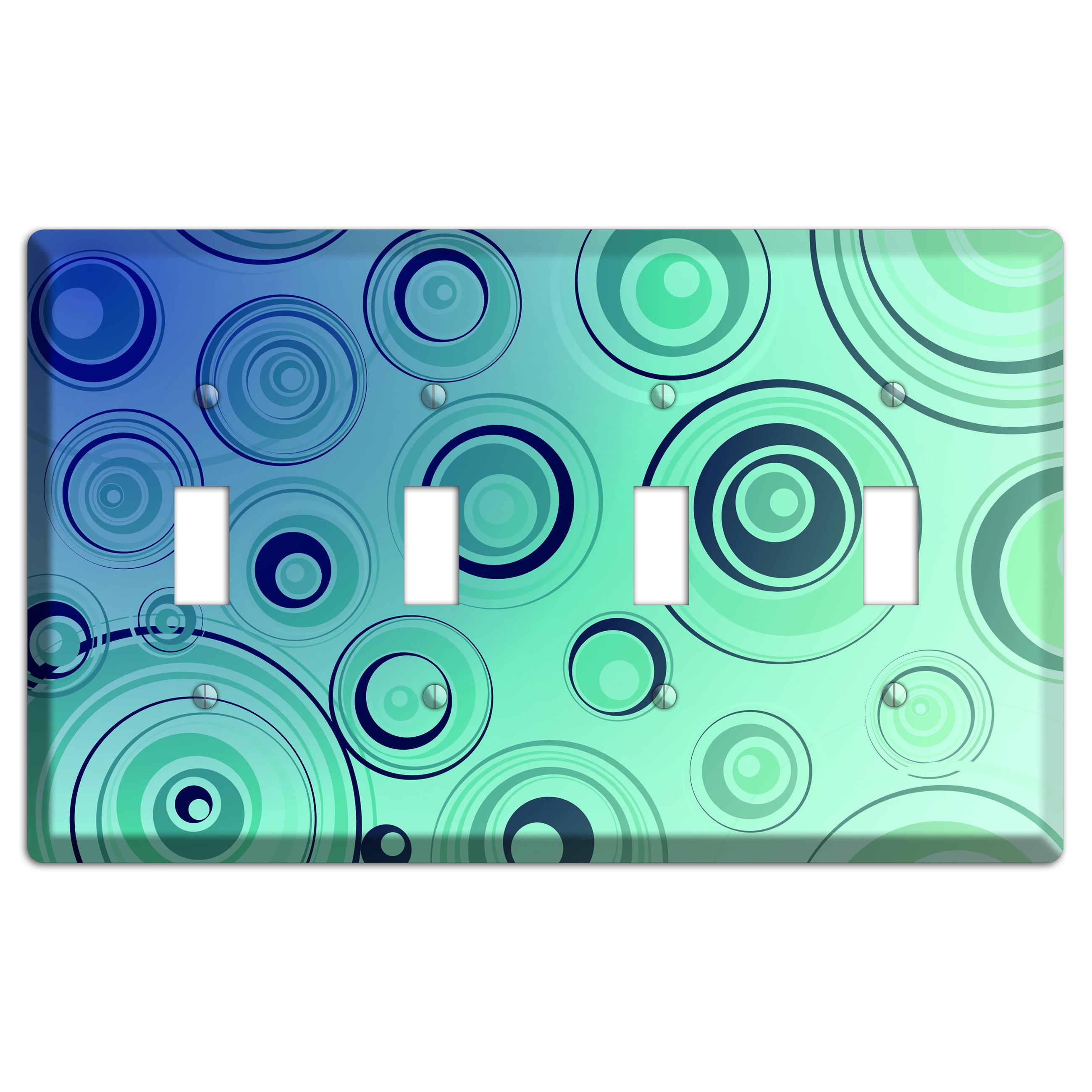 Blue and Green Circles 4 Toggle Wallplate