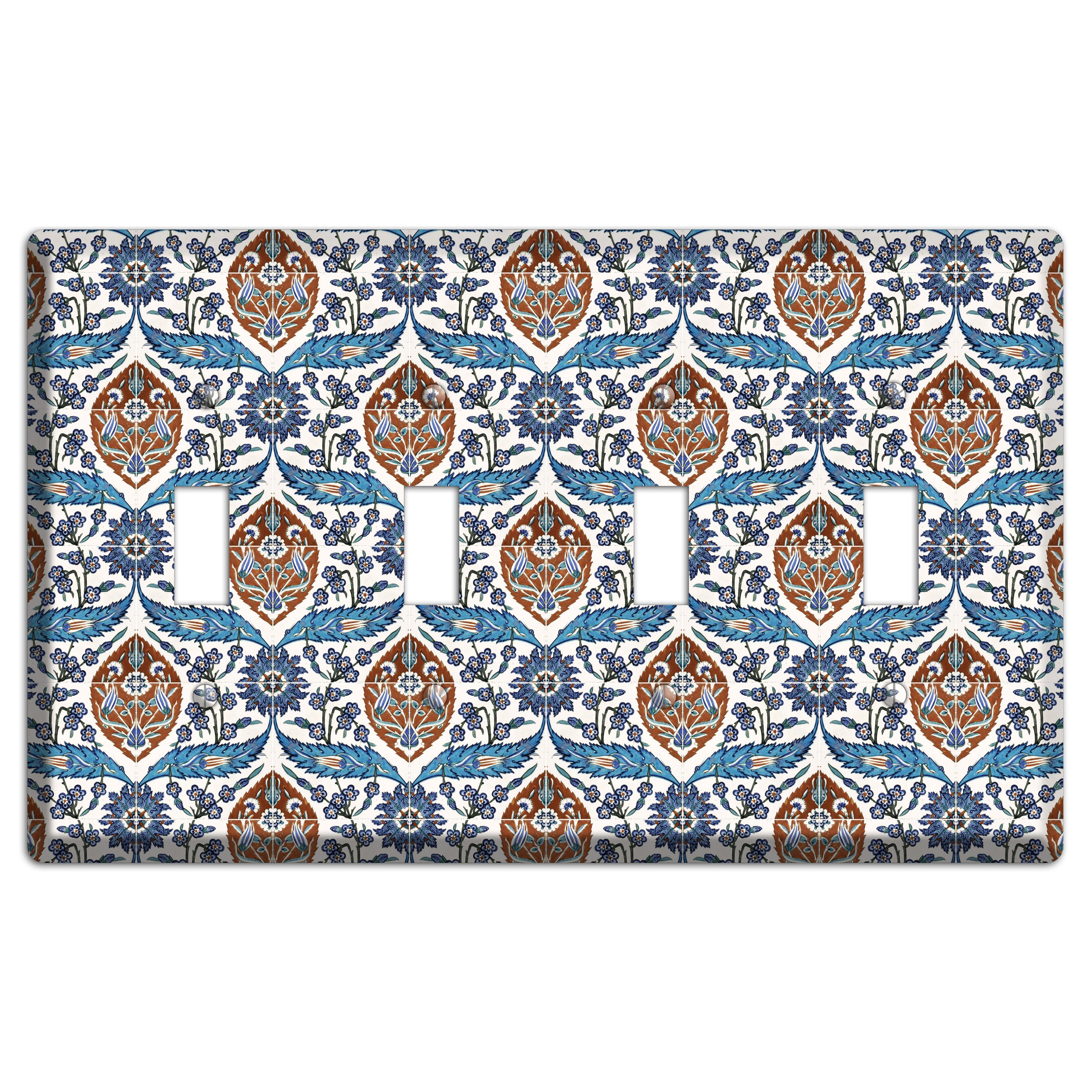 Ornate Feather Tile 4 Toggle Wallplate