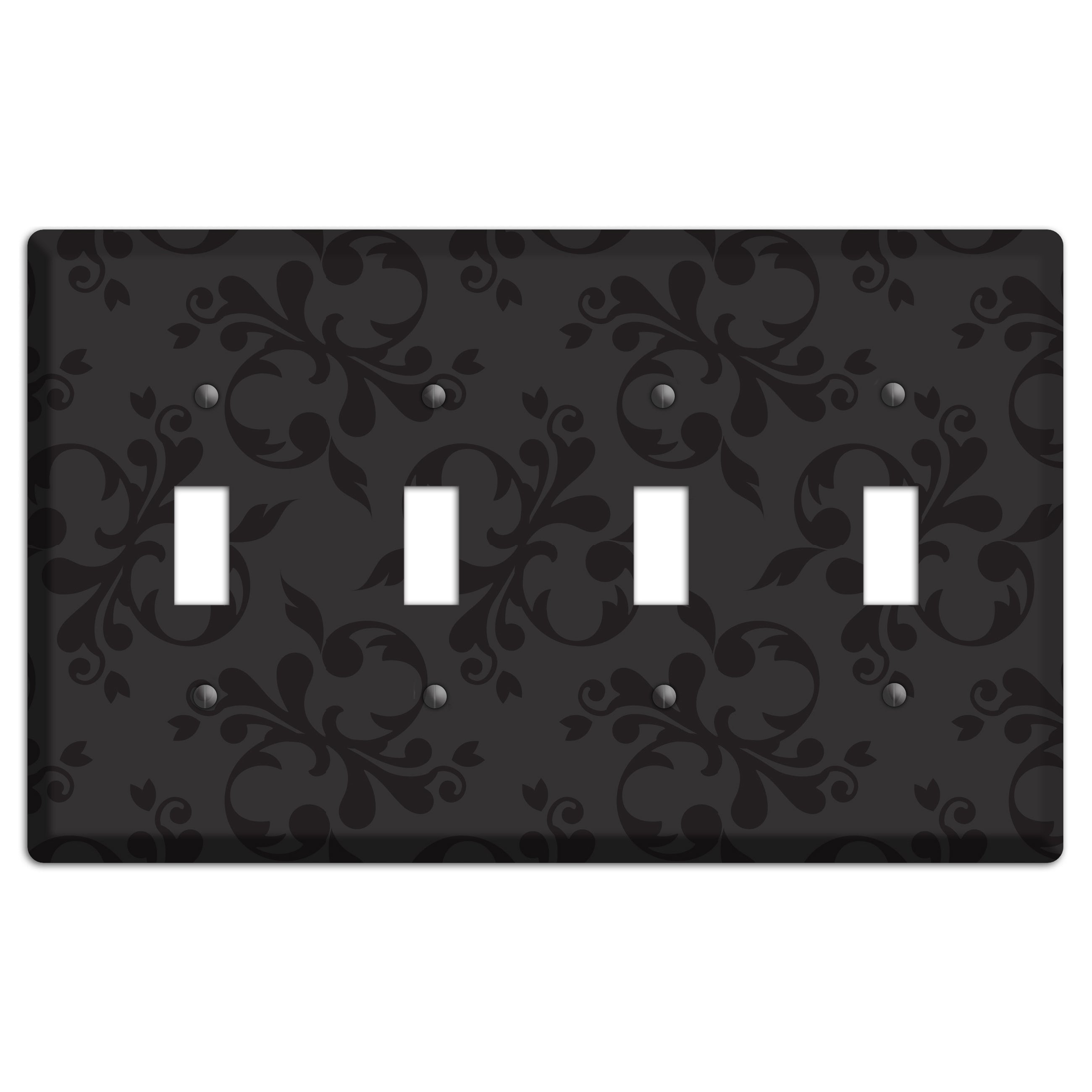 Black Victorian Toile 4 Toggle Wallplate