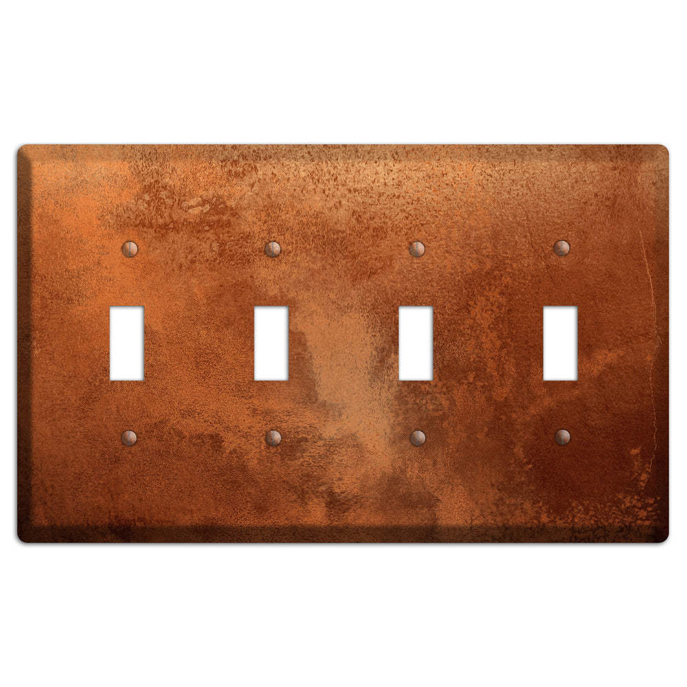 Antique Copper 4 Toggle Wallplate