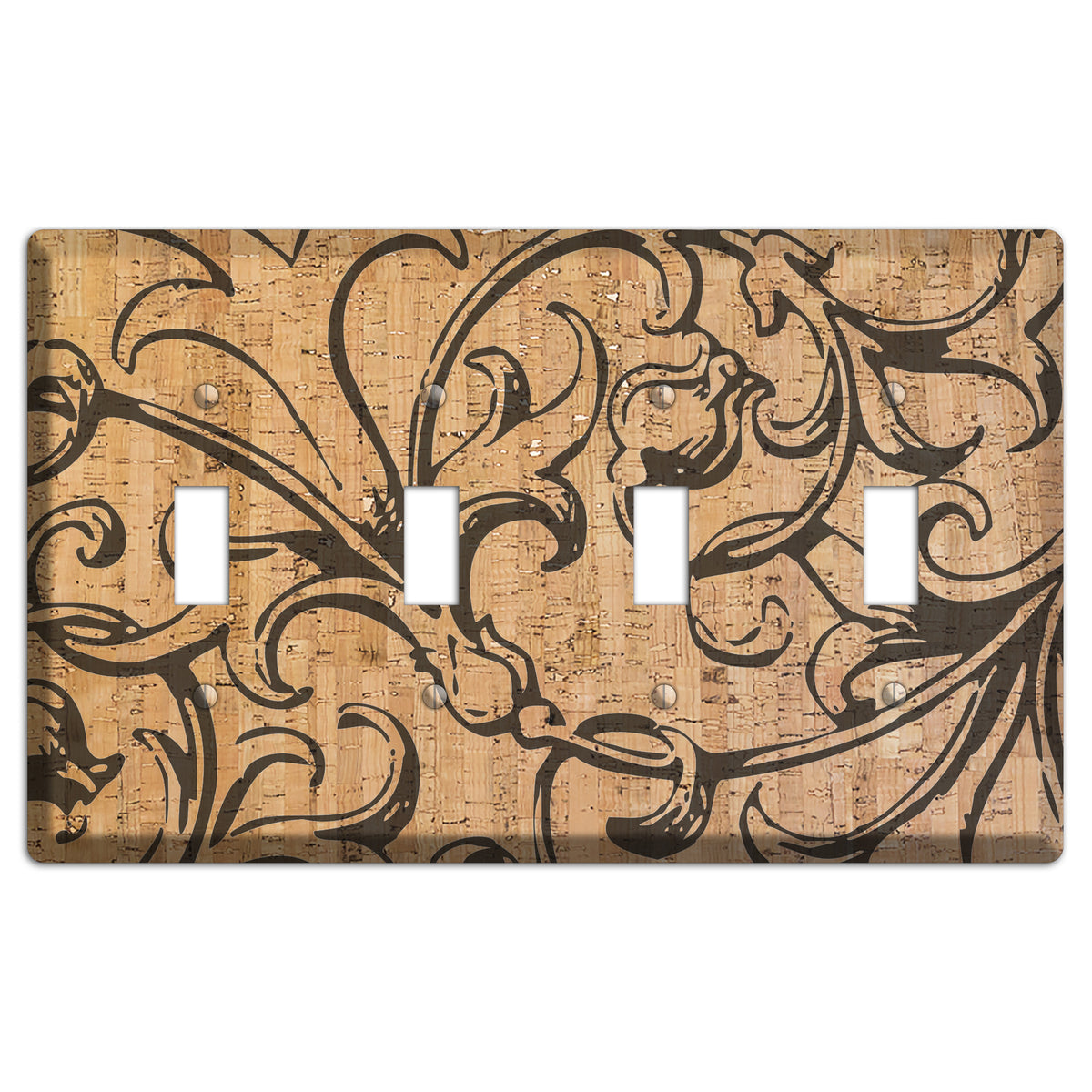 Victorian Cork 4 Toggle Wallplate