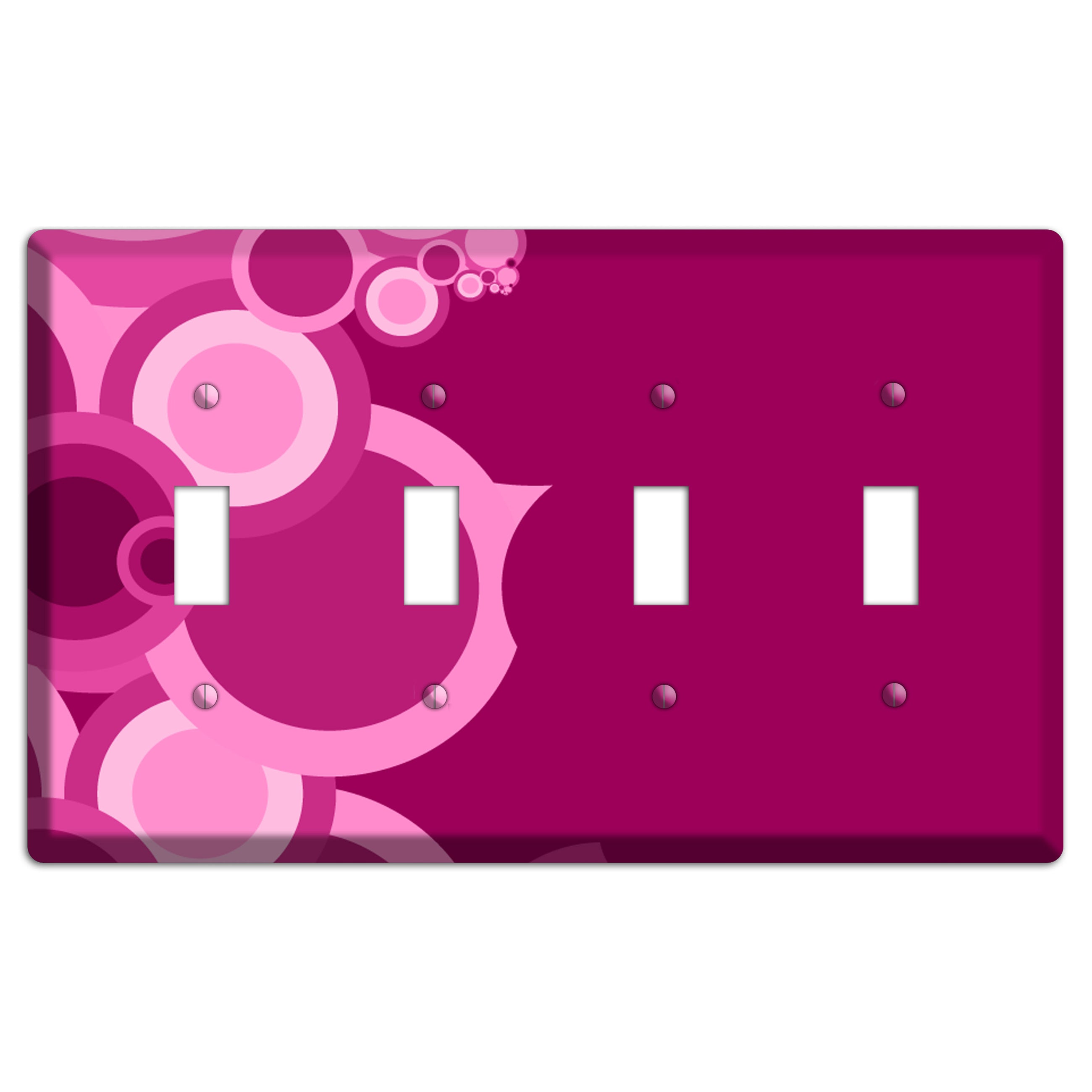 Pink and Fuschia Circles 4 Toggle Wallplate