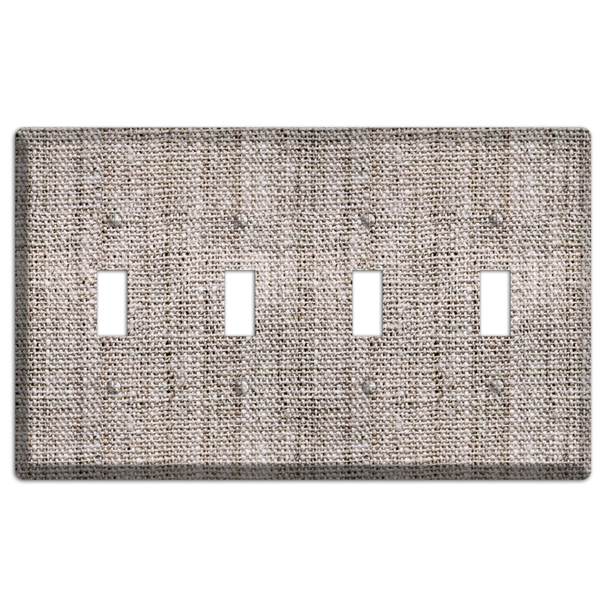 Natural Gray Burlap 4 Toggle Wallplate