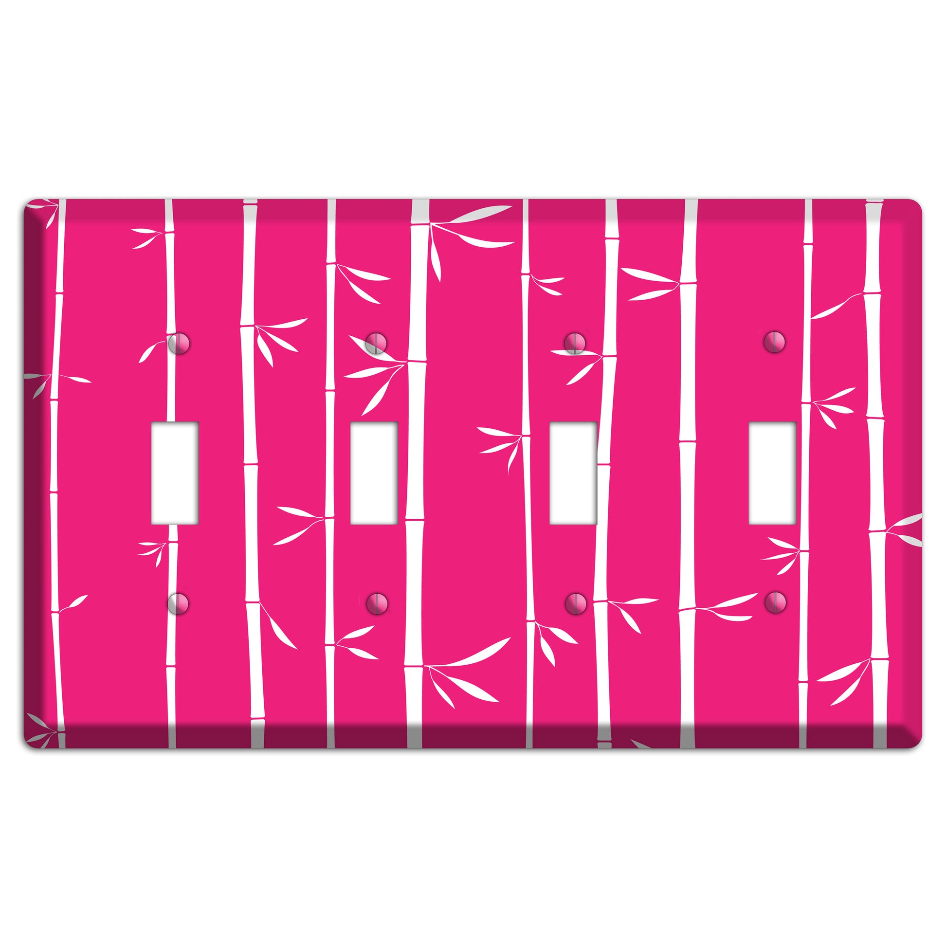 Pink Bamboo 4 Toggle Wallplate