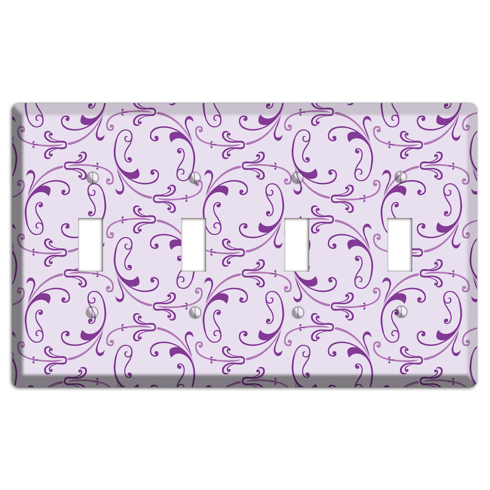 Lilac Victorian Sprig 4 Toggle Wallplate