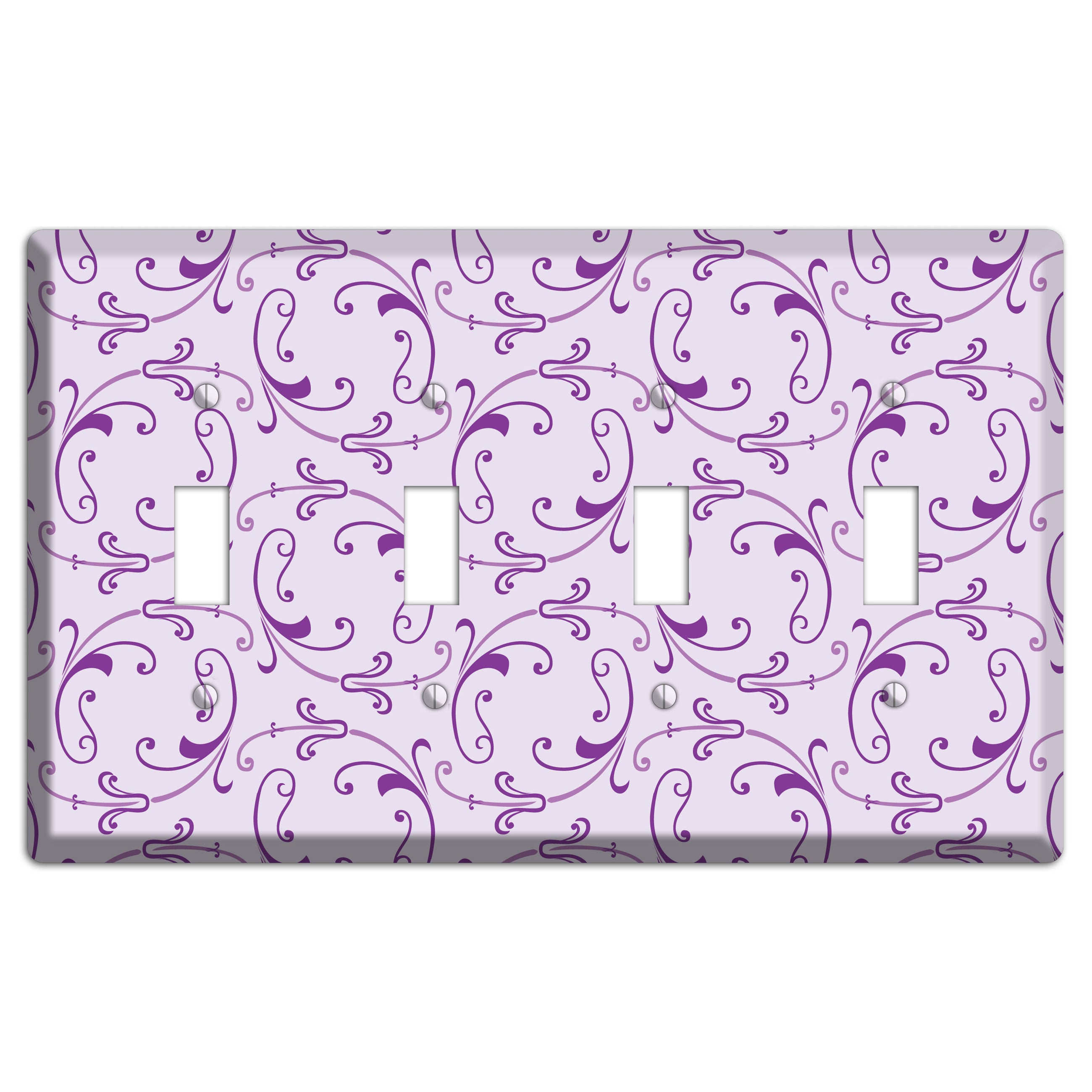 Lilac Victorian Sprig 4 Toggle Wallplate