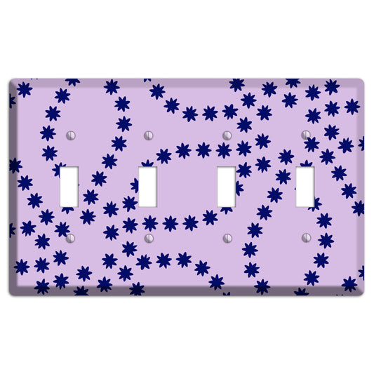 Lavender with Purple Constellation 4 Toggle Wallplate