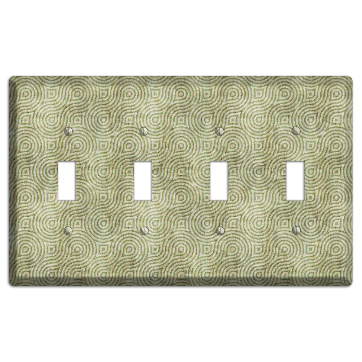Light Green Swirl 4 Toggle Wallplate