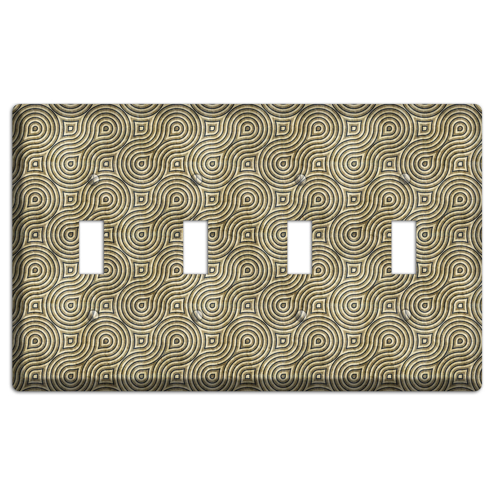 Olive Swirl 4 Toggle Wallplate