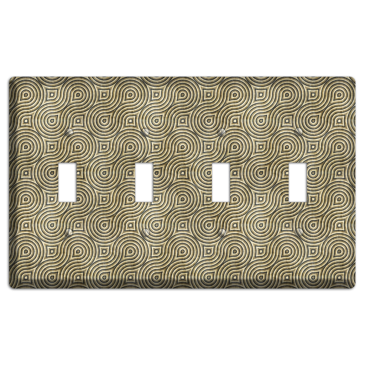 Olive Swirl 4 Toggle Wallplate