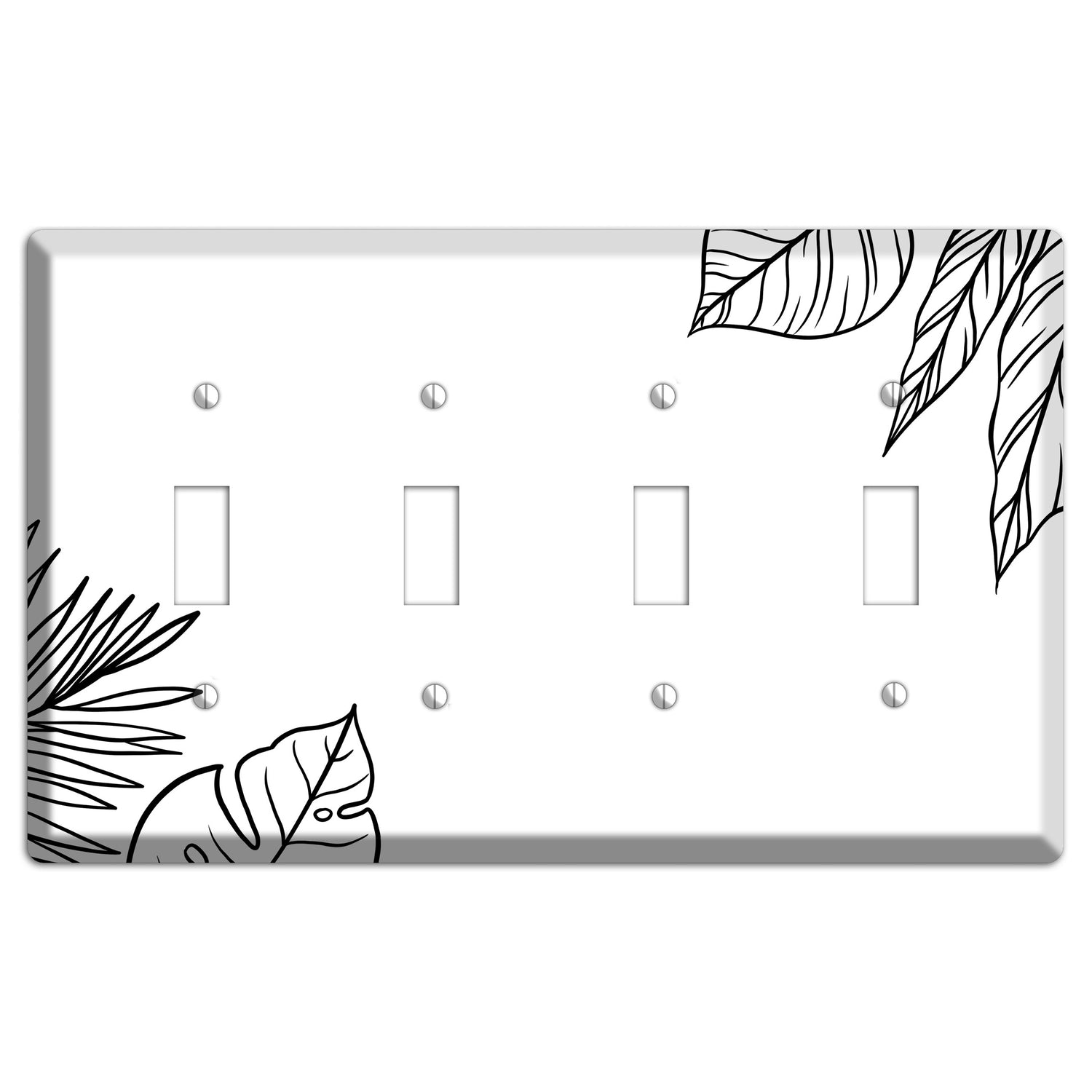 Hand-Drawn Leaves 2 4 Toggle Wallplate