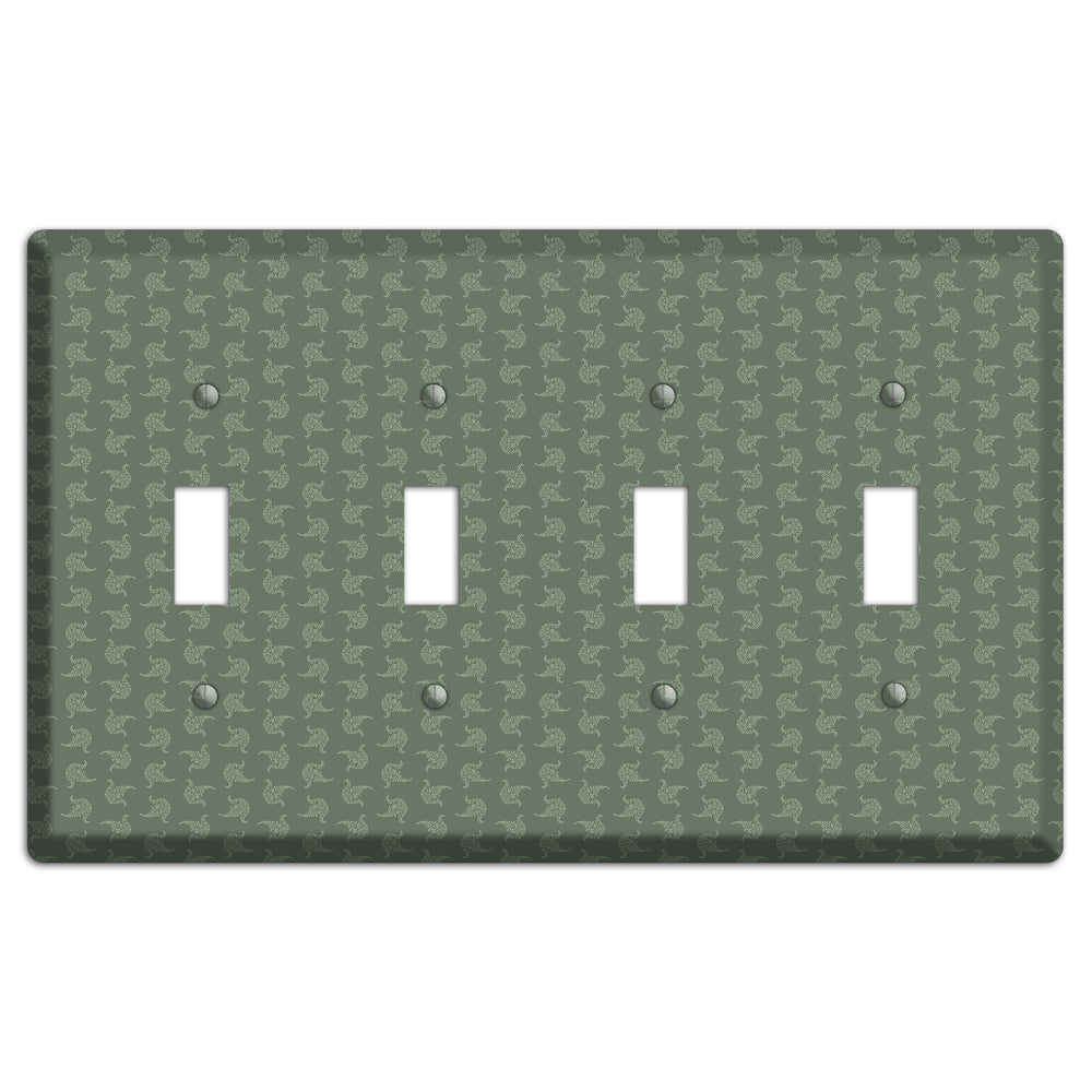 Moss Tiny Trefoil Cartouche 4 Toggle Wallplate