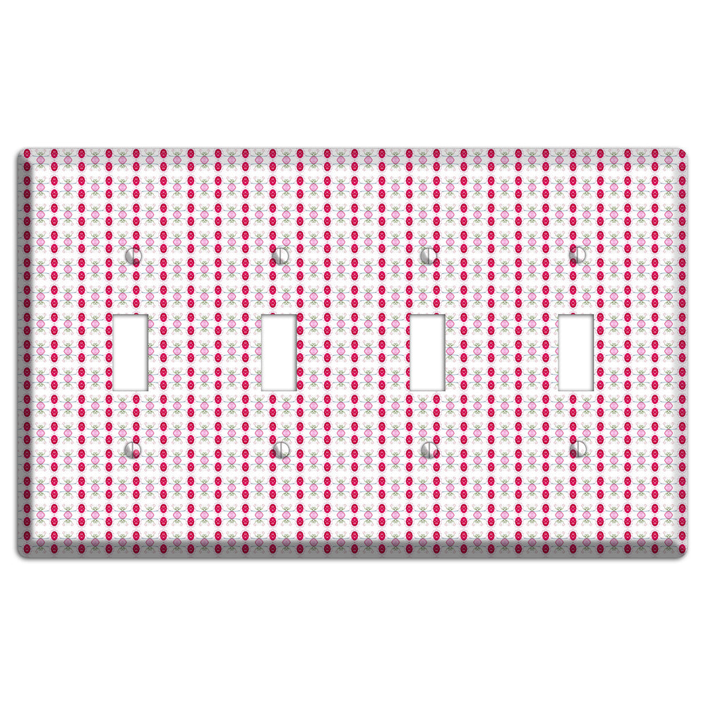 Multi Pink Cartouche 4 Toggle Wallplate
