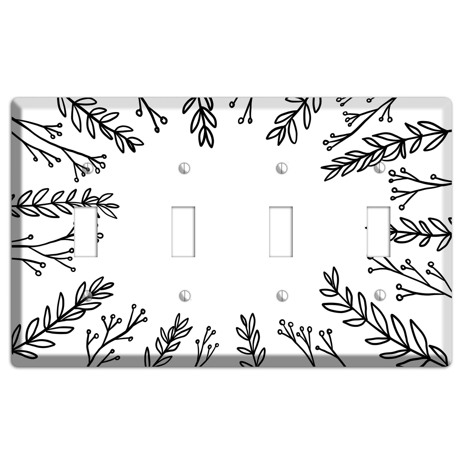 Hand-Drawn Leaves 9 4 Toggle Wallplate