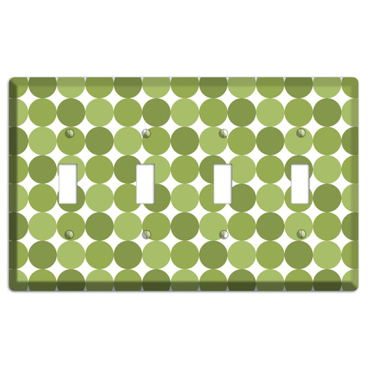 Multi Olive Tiled Dots 4 Toggle Wallplate