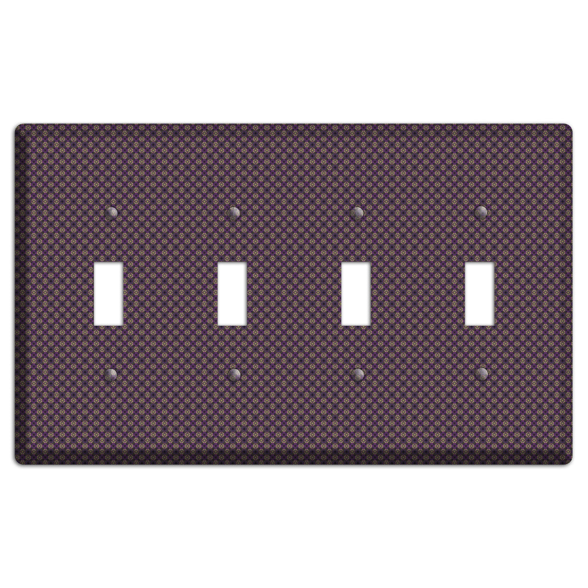 Brown and Purple Tiny Arabesque 4 Toggle Wallplate – Wallplates.com