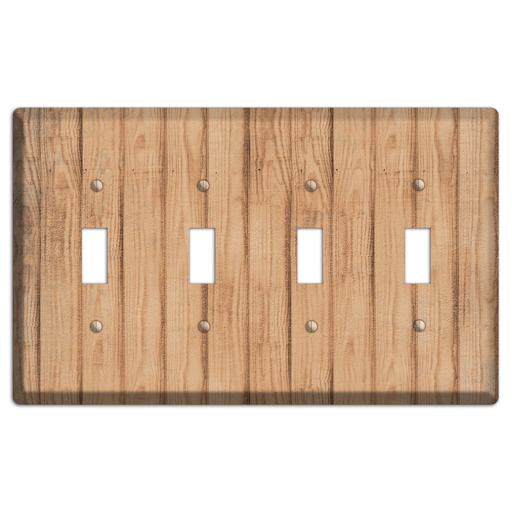 Tan Weathered Wood 4 Toggle Wallplate