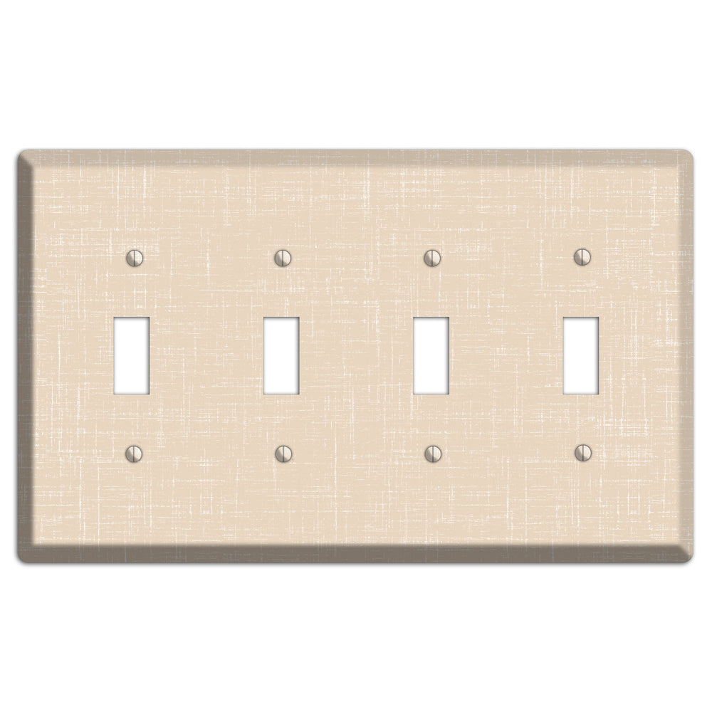 Double Spanish White Neutral Texture 4 Toggle Wallplate