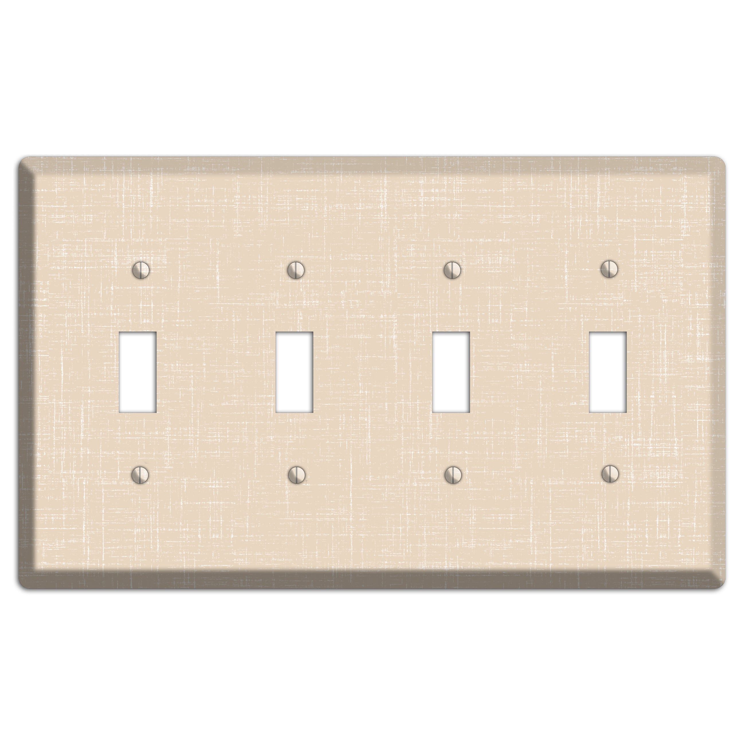 Double Spanish White Neutral Texture 4 Toggle Wallplate