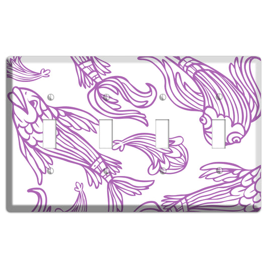 Purple and White Koi 4 Toggle Wallplate